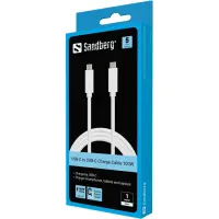 Sandberg 136-22 USB-kaabel 1 m USB C Valge