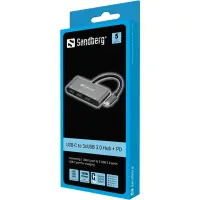 Sandberg 136-03 jaotur USB 3.2 Gen 1 (3.1 Gen 1) Type-C 5000 Mbit/s Alumiinium, Valge