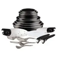 TEFAL L2009702 20pcs Kitchen set, Pots 16/18/20cm diameter, Pans 20/24/26/28cm diameter, 24cm diameter deep fryer, Plastic lids 16/28/20cm, Filtration covers 14-20cm, ENJOY accessories TEFAL TEFAL L2009702  Suitable for hob types Gas, electric, ceramic, B