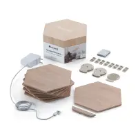Nanoleaf | Elements Wood Look Hexagons Starter Kit (7 panels) | Cool White + Warm White