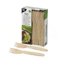 Kahvel, PAPSTAR  puidust 16,5cm, 100tk