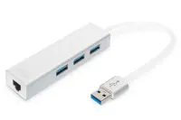 Digitus | 3-port USB Hub and Gigabit LAN adapter | DA-70250-1 | USB Hub