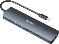 Sandberg 136-43 sülearvuti dokk ja pordireplikaator USB 3.2 Gen 1 (3.1 Gen 1) Type-C Hall