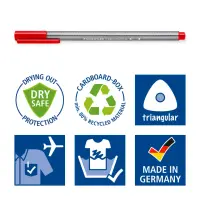 Tindipliiats Staedtler triplus fineliner 0,3 hele karmiinpunane – pilt 5