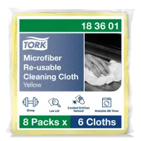 Puhastuslapp TORK, korduvkasutatav, mikrokiust, kollane, 6tk, 183601