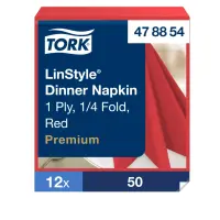 Õhtusöögisalvrätikud Tork LinStyle 4F punane, 39 x 39 cm, 50 tk. 478854