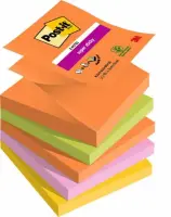 Märkmepaber Post-it® Super Sticky Z, Boost Color, 76mm x 76mm, 5 tk