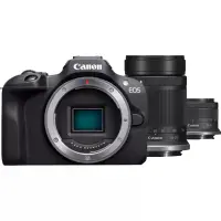 Canon | EOS R100 Mirrorless Camera + RF-S 18-45mm IS STM Lens + RF-S 55-210mm IS STM Lens | Megapixel 24.1 MP | Image stabilizer | ISO sensitivity (max) 256000 | Wi-Fi | Video recording | Manual | CMOS | Black
