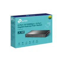 TP-LINK | 8-Port 10/100Mbps+3-Port Gigabit Desktop Switch with 8-Port PoE+ | TL-SL1311P | Unmanaged | Desktop