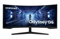 Samsung G55T PC lamekuvar 86,4 cm (34") 3440 x 1440 pikslit UltraWide Quad HD LED Must