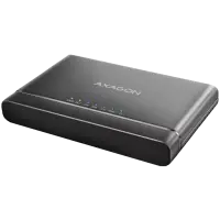 Axagon USB 3.2 Gen 2 adapter for connecting NVMe M.2 SSDs and SATA 2.5"/3.5" drives with cloning function.