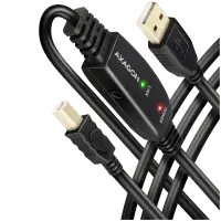Axagon ADR-215B Active connection USB 2.0 A-M > B-M cable, 15 m long. Power supply option.