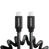 Axagon Data and charging USB 2.0 cable 1.1 m long. PD 60W, 3A. Black twisted.