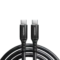 Axagon Data and charging USB 2.0 cable length 3 m. 3A. PD 60W, 3A. Black braided.