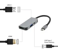 I/O ADAPTER USB-C TO HDMI/USB3/3IN1 A-CM-COMBO3-02 GEMBIRD