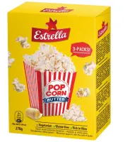 Mikropopkorn ESTRELLA võimaitseline 3*90g (kogus 2 tükki)