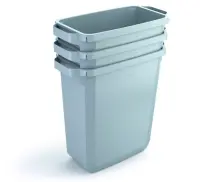 Prügikast DURABIN® 60L, hall, ristkülikukujuline (kaas eraldi ostetav) – pilt 4