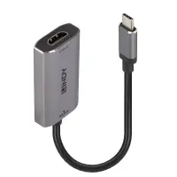 Lindy 43327 videokaabliadapter 0,11 m USB tüüp-C HDMI Must, Hall – pilt 8