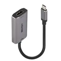 Lindy 43327 videokaabliadapter 0,11 m USB tüüp-C HDMI Must, Hall – pilt 11