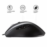 LOGI M500 Corded Mouse Black – pilt 3