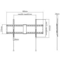 TV SET ACC WALL MOUNT 43-90"/WM-90F-01 GEMBIRD – pilt 2