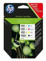 HP 950XL/951XL 4 tk Originaal High (XL) Yield Must, Tsüaan, Magenta, Kollane
