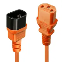 Lindy 30473 toitekaabel Must, Oranž 0,5 m C14 pistikut C13 pistikut – pilt 5