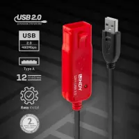 Lindy 42782 USB-kaabel USB 2.0 12 m USB A 0,48 Gbit/s Must – pilt 10