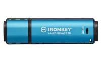 Kingston Technology IronKey Vault Privacy 50 USB-välkmälu 32 GB USB tüüp A 3.2 Gen 1 (3.1 Gen 1) Must, Sinine