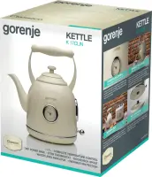 Gorenje | Kettle | K17CLIN | Electric | 2000 W | 1.7 L | Plastic/Metal | 360° rotational base | Beige – pilt 10