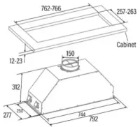 CATA | Hood | GT-PLUS 75 X /M | Canopy | Energy efficiency class C | Width 79.2 cm | 645 m³/h | Mechanical control | EcoLed | Stainless Steel