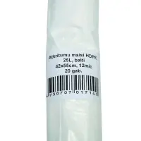 Prügikotid, 25L, 20tk/rull, HDPE, 12mic, valge
