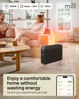 Mill CO1200WIFI3BLACK GEN3 Convection Heater, 1200W, Steel fronts, LED display, Black | Mill | Heater | CO1200WIFI3BLACK GEN3 | Convection Heater | 1200 W | Black – pilt 4