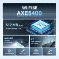 TP-Link Archer AX5400 juhtmevaba ruuter Gigabit Ethernet Tri-band (2.4 GHz / 5 GHz / 6 GHz) Must – pilt 9