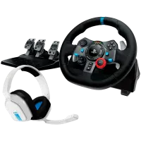LOGITECH G29 Driving Force Racing Wheel for PS + Astro A10 - WHITE