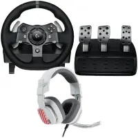 LOGITECH G920 Driving Force Racing Wheel + Astro A10 - WHITE