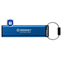 Kingston Technology IronKey Keypad 200 USB-välkmälu 256 GB USB tüüp A 3.2 Gen 1 (3.1 Gen 1) Sinine