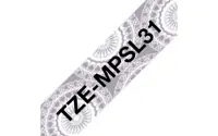Brother | TZe-MPSL31 | Black on Silver Lace Pattered | TZe