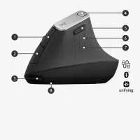 Logitech MX Vertical hiir Kontor Parempoolne RF juhtmeta ühendus + Bluetooth Optiline 4000 DPI – pilt 5