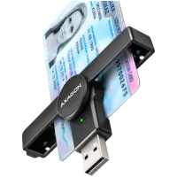 Axagon Foldable pocket USB-A contact Smart / ID card reader.