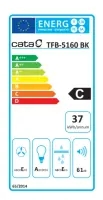 CATA | Hood | TFB-5160 BK | Telescopic | Energy efficiency class C | Width 59.5 cm | 300 m³/h | Mechanical control | LED | Black