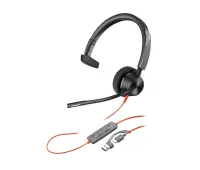 HP Poly Blackwire 3310 ühe kõrvaklapiga Microsoft Teamsi sertifitseeritud USB-C-peakomplekt +USB-C/A adapter – pilt 7