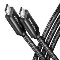 Axagon Data and charging USB 480Mbps cable length 2.5 m. PD 240W, 5A. Black braided.