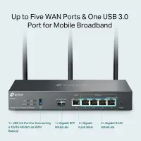 TP-Link Omada ER706W juhtmevaba ruuter Gigabit Ethernet Kaks sagedusala (2,4 GHz / 5 GHz) Must – pilt 7