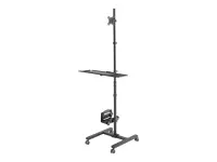 Digitus | Mobile workstation with individual height adjustment | DA-90374 | Monitor Mount, PC Holder | 17-32 " | Black