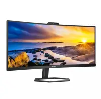Philips | Monitor with Windows Hello Webcam | 34E1C5600HE/00 | 34 " | VA | 21:9 | 100 Hz | 4 ms | 3440 x 1440 pixels | 300 cd/m² | HDMI ports quantity 1 | Black | Warranty 36 month(s) – pilt 12