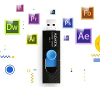 ADATA UV320 USB-välkmälu 128 GB USB tüüp A 3.2 Gen 1 (3.1 Gen 1) Must, Sinine – pilt 9