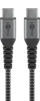 Goobay | USB-C  to USB-C  Textile Cable with Metal Plugs | 49302 | USB-C to USB-C USB-C male | USB-C male