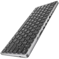 AXAGON HMC-KB keyboard USB-C 5Gbps with HUB, microSD/SD, 3x USB-A, HDMI 4K/60Hz, PD 100W, Audio, US layout