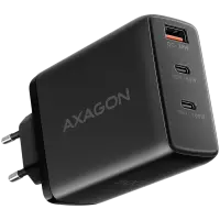 AXAGON ACU-DPQ100 GaN Wall charger, 3x port (USB + dual USB-C), PD3.0/QC4+/PPS/Apple, 100W, black